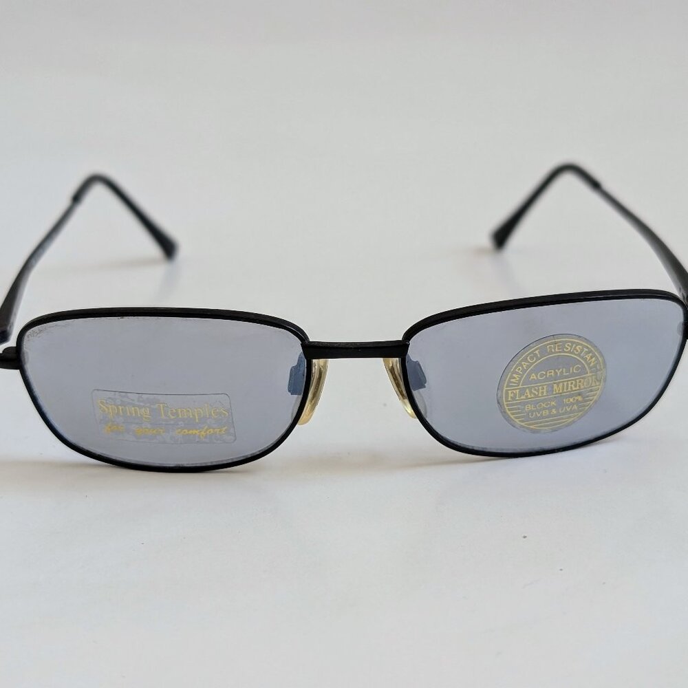 NWT Vintage 90's Small Rectangle Metal Sport Sunglasses (M.Black) - Picture 1 of 5